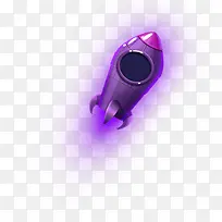 紫色火箭卡通发射效果
