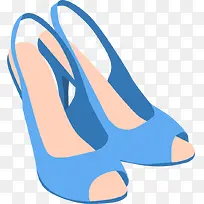 女性商品蓝色高跟鞋