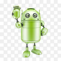 绿色招手机器人