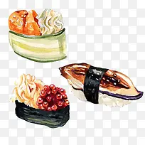 海鱼寿司手绘画素材图片