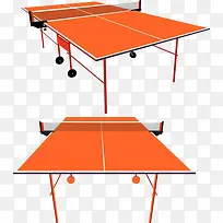 橙色乒乓球台