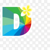 彩色美丽字母D