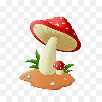 红色卡通蘑菇组合
