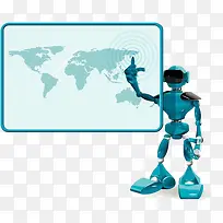 虚拟科幻蓝色机器人