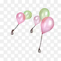 绑线飞起的粉色透明气球