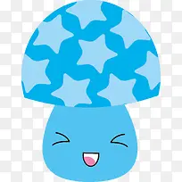 蓝色笑脸蘑菇