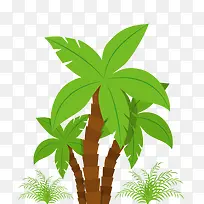 卡通绿色的椰子树设计