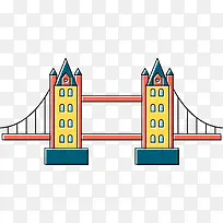 英国彩绘著名吊桥
