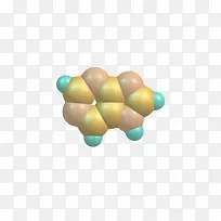金色嘌呤分子形状素材