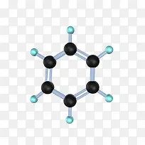 黑白色苯分子3D分子形状素材