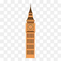 卡通英格兰时钟塔楼建筑旅游景点