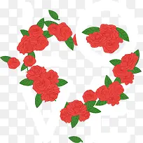 红色玫瑰爱心拼图