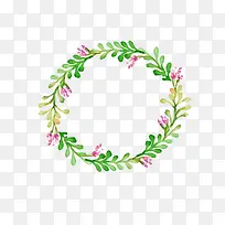 小清新花草绘圆环圆框