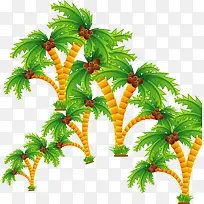 卡通椰子树热带植物矢量图