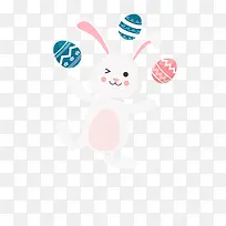 复活节拿着彩蛋的兔子