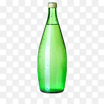 蓝色解渴窄口玻璃瓶一瓶饮料实物