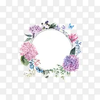 彩色手绘的花朵装饰