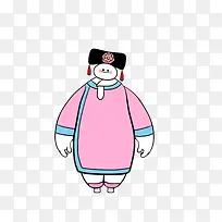 卡通大白版的古代宫女素材
