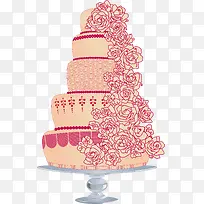 矢量手绘高层婚庆蛋糕