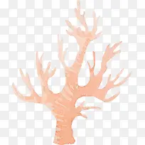 粉色手绘的珊瑚树