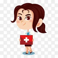 女护士红十字卡通形象