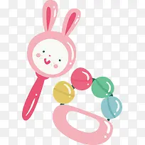 水彩水墨卡通婴儿用品玩具兔子素