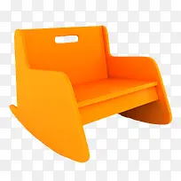橘黄色塑料凳子摇椅