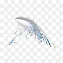 白色透蓝翅膀素材