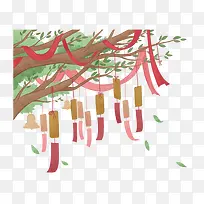 卡通手绘的姻缘树