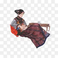 中国古代女子沉思