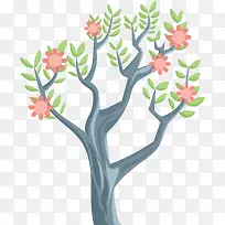 春天浪漫开花的大树