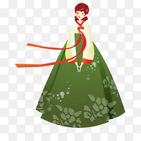 穿韩服的漂亮女孩