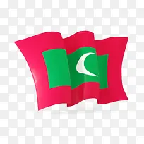 马尔代夫旗帜飘扬