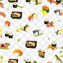 手绘日式料理食物图案