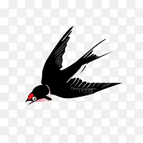 飞翔的黑色小燕子免抠素材