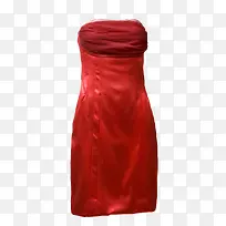 红色立裁抹胸裙