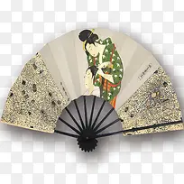 日式古典和服折扇