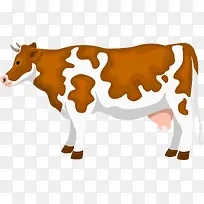 褐色卡通奶牛