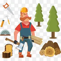 勤劳吃苦的伐木工
