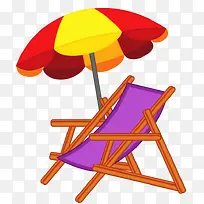 沙滩椅和遮阳伞