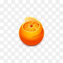 卡通剥皮的橙子