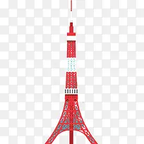 红色东京铁塔扁平