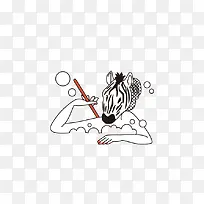 趣味时尚线描动物