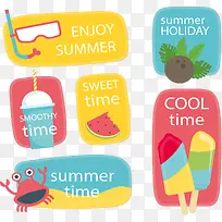 6款创意夏季假期标签矢量素材
