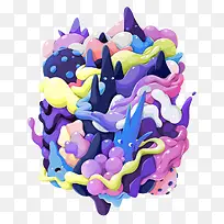 创意立体飞溅泼墨