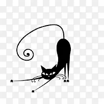卡通可爱黑色小猫咪