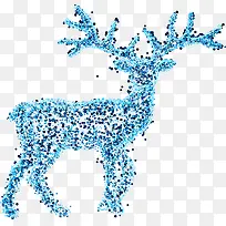 圣诞节蓝色创意麋鹿