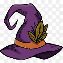 紫色的万圣节女巫帽