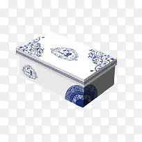 白色蓝色青花瓷古典鞋盒