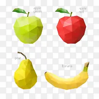 有质感几何元素水果
